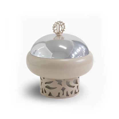 800ml Sugar Bowl Beige & Stainless Steel