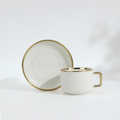 32 Piece Dinner Set Gold & White
