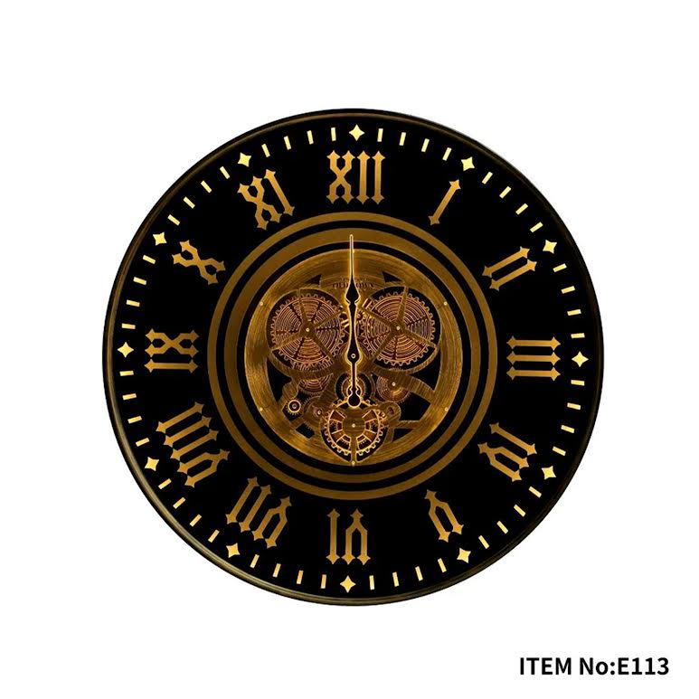 Colorado Moving Gear Wall Clock Black & Gold With Light