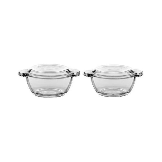 Pasabahce 2 Piece 275ml Basic Round Bowl With Cover Clear