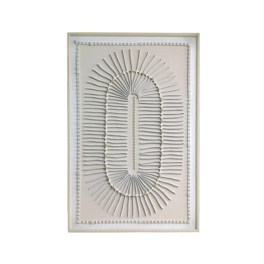 80 x 120cm Sculptural, Abstract Design Painting Cream