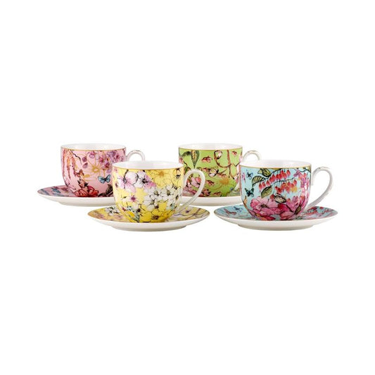 Maxwell & Williams 4 Piece Estelle Michaelides Enchantment Cup & Saucer Set Multicoloured