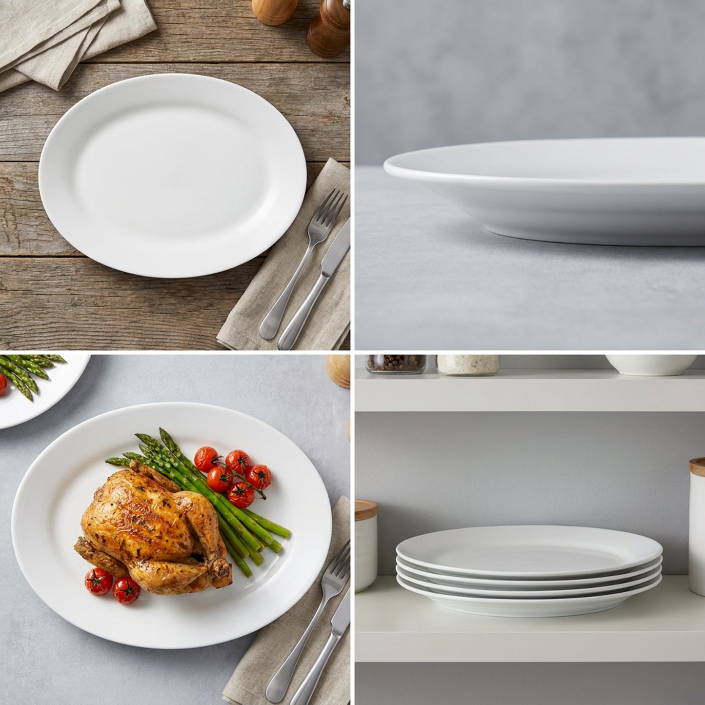La Opala Cosmo Serving Oval Platter White