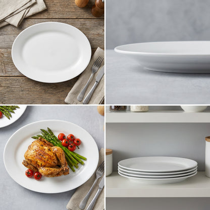 La Opala Cosmo Serving Oval Platter White