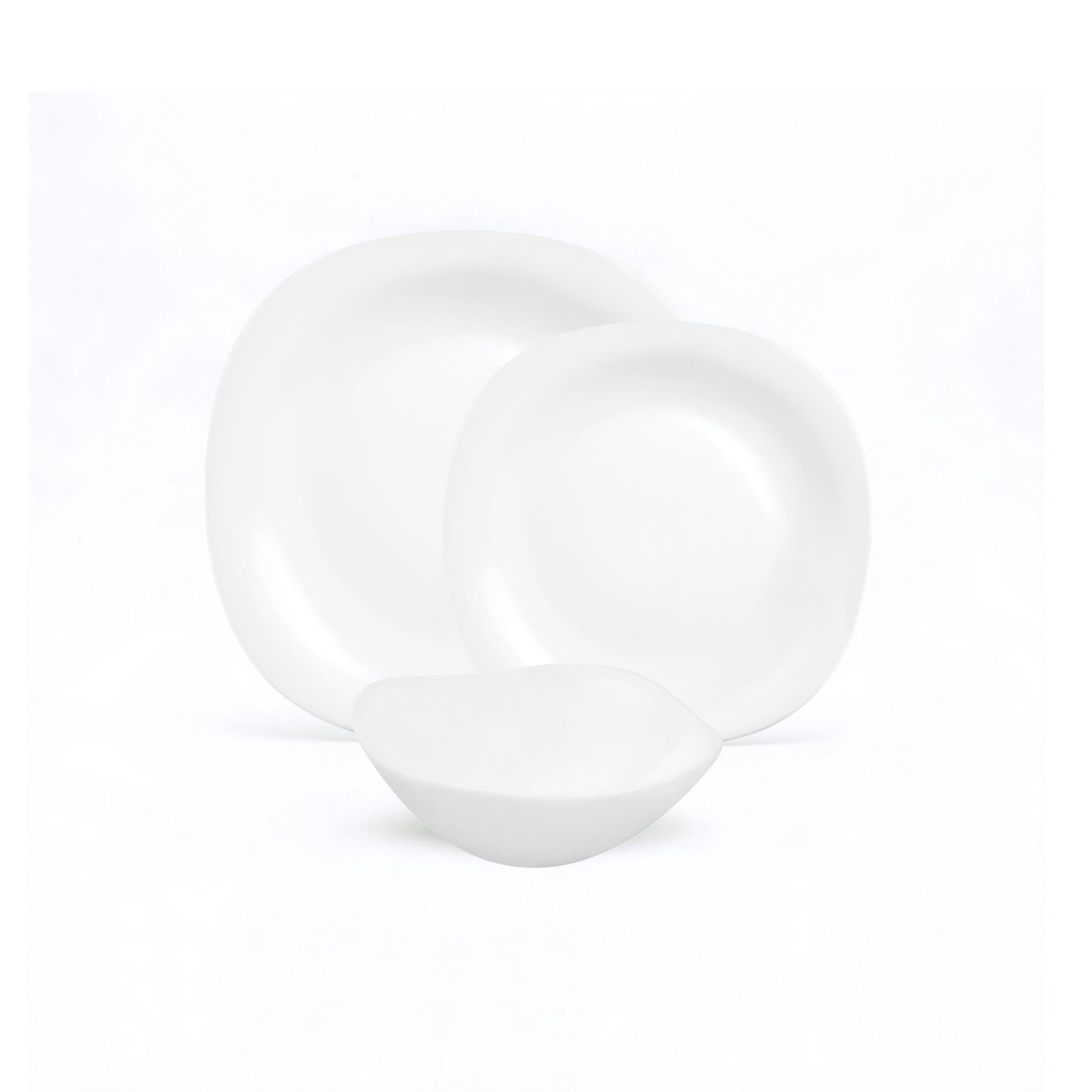 La Opala Quadra 12 Piece Dinner Set White