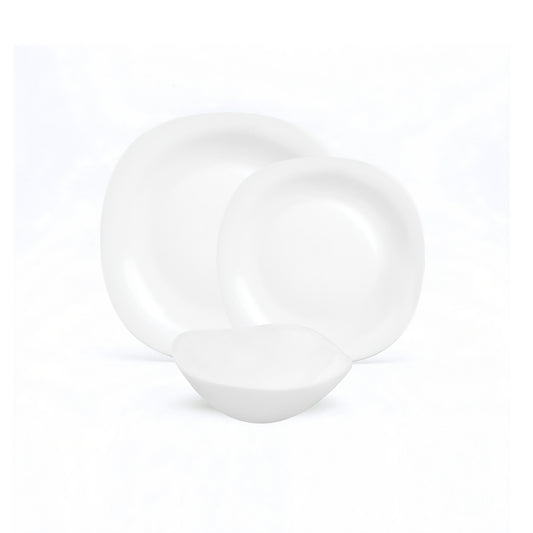 La Opala Quadra 12 Piece Dinner Set White