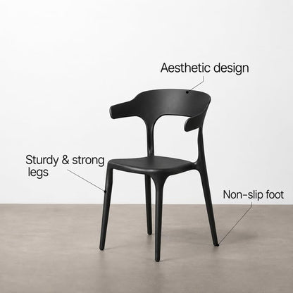 Modern Accent Chair with Armrests - Black