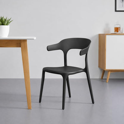 Modern Accent Chair with Armrests - Black