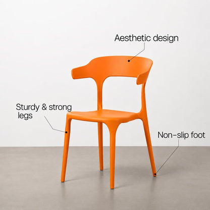 Modern Accent Chair with Armrests - Orange