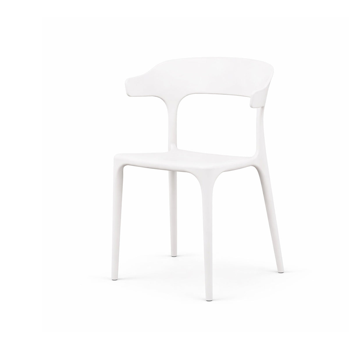 Modern Accent Chair with Armrests - White