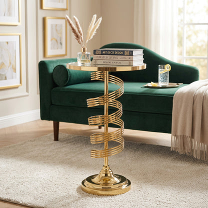 Mirror Side Table Gold