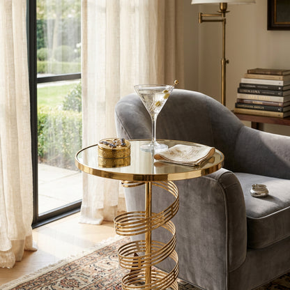 Mirror Side Table Gold