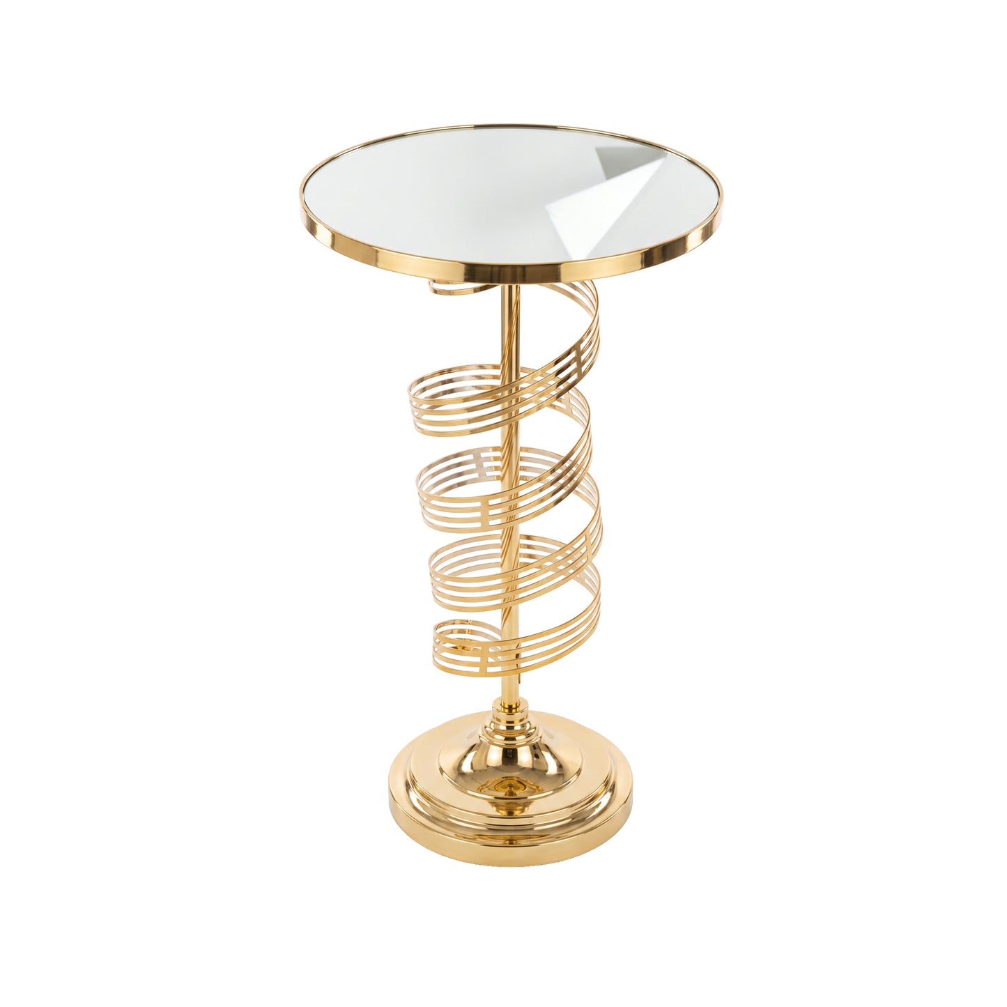 Mirror Side Table Gold