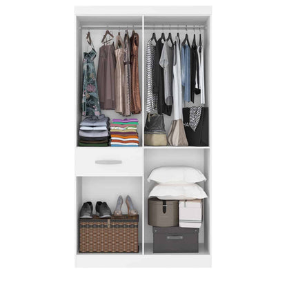 Exotic Designs 5 Door Wardrobe With Legs - White