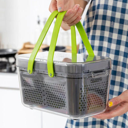 22 Piece Vegetable Cutter & Chopper with Drain Basket - Grey & Green