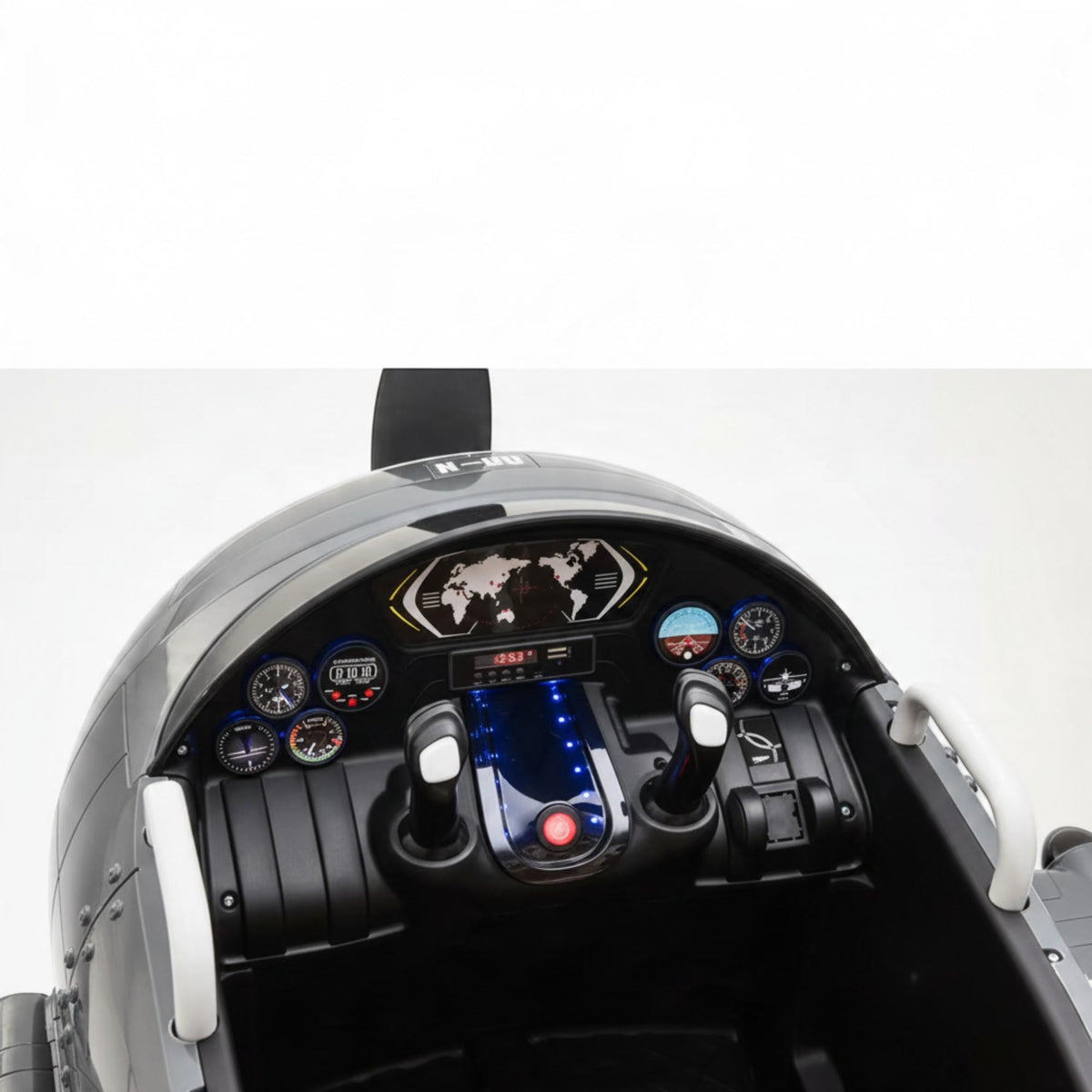 Kids Electric Ride-On Plane Toy - Silver