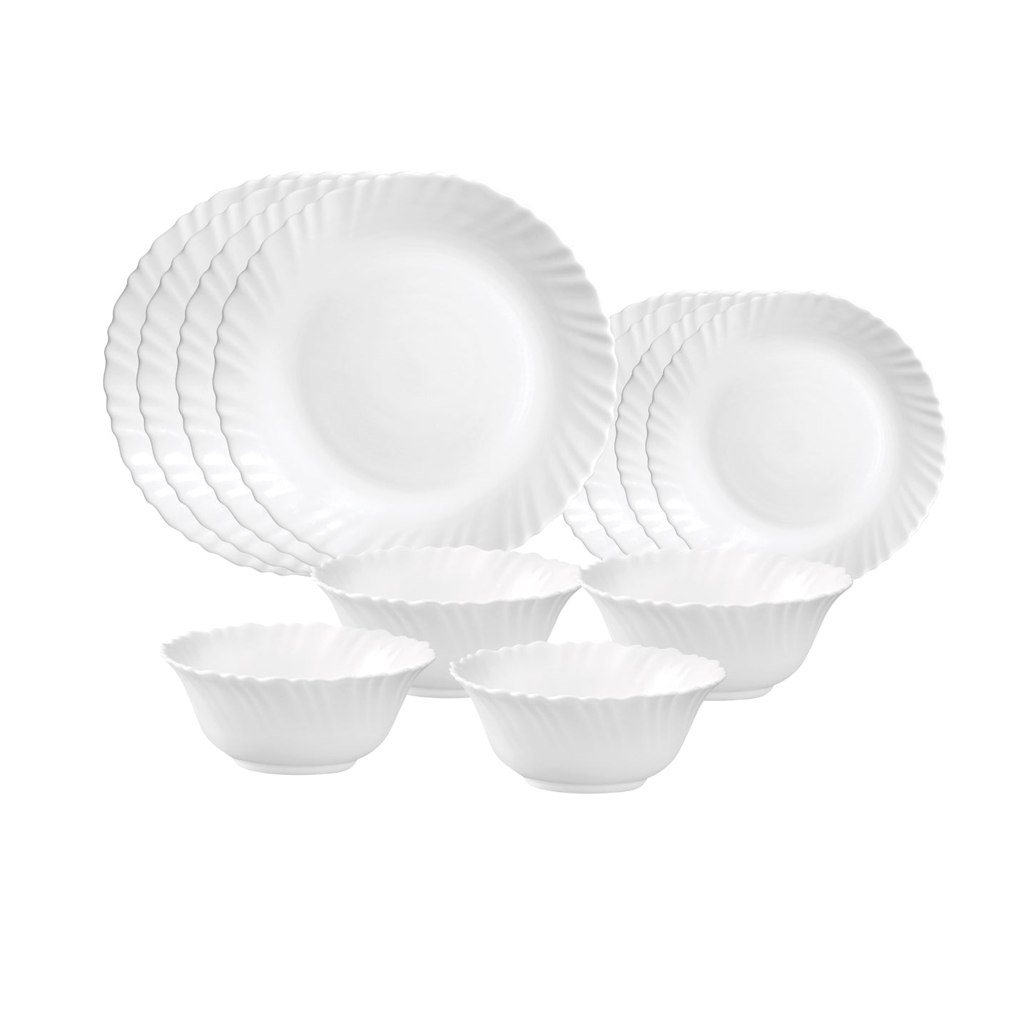 La Opala Classique Plain White 12 Piece Dinner Set White