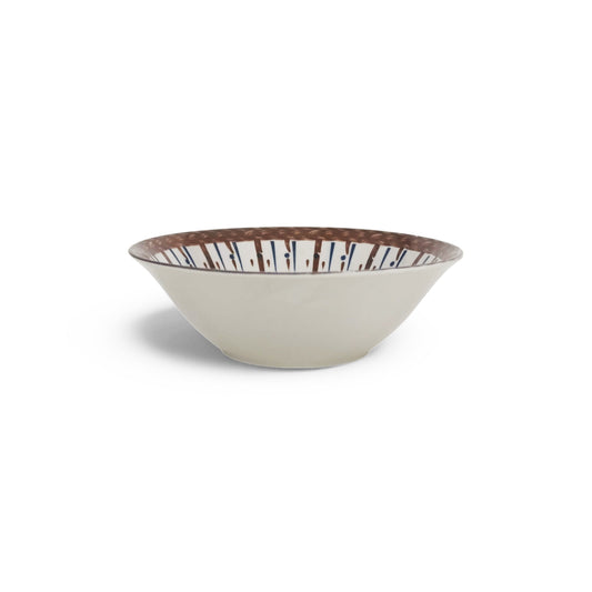 Kitchen Life 16cm Flower & Line Design Ceramic Dessert Bowl White