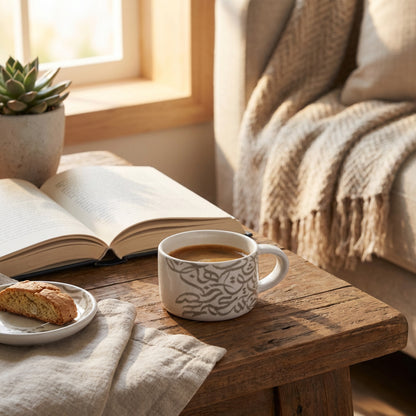 10cm Calligraphy Mug White