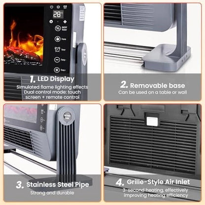 Condere Fireplace Heater Black