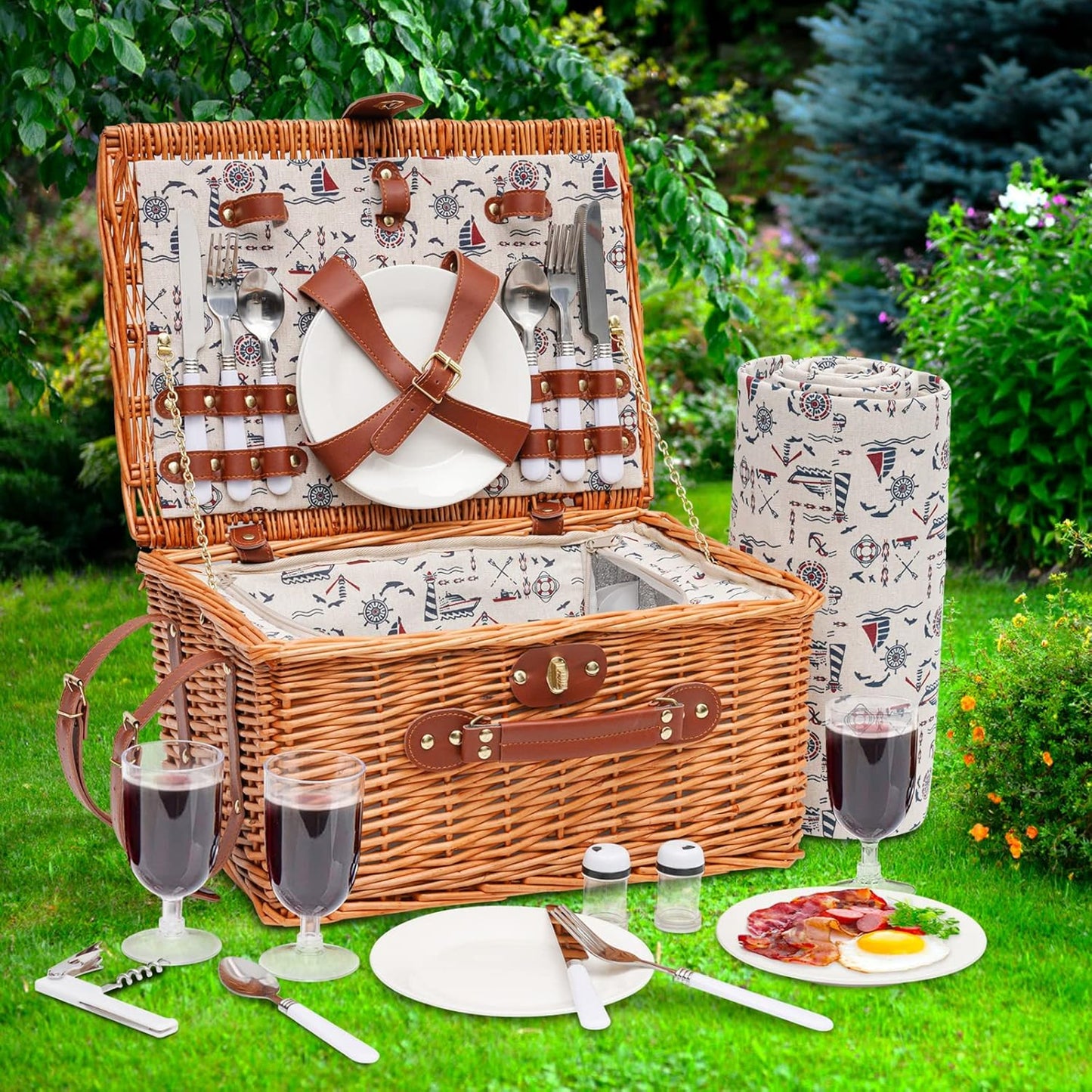Kitchen Life Picnic Basket Brown