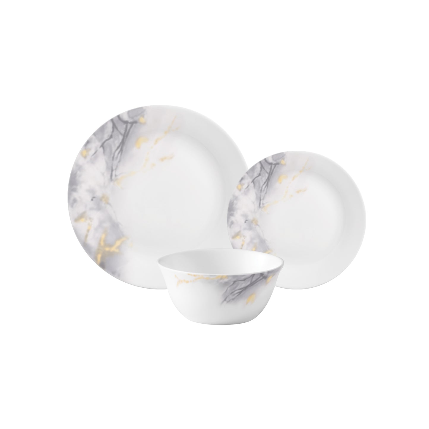 La Opala Twilight Clouds 12 Piece Dinner Set White
