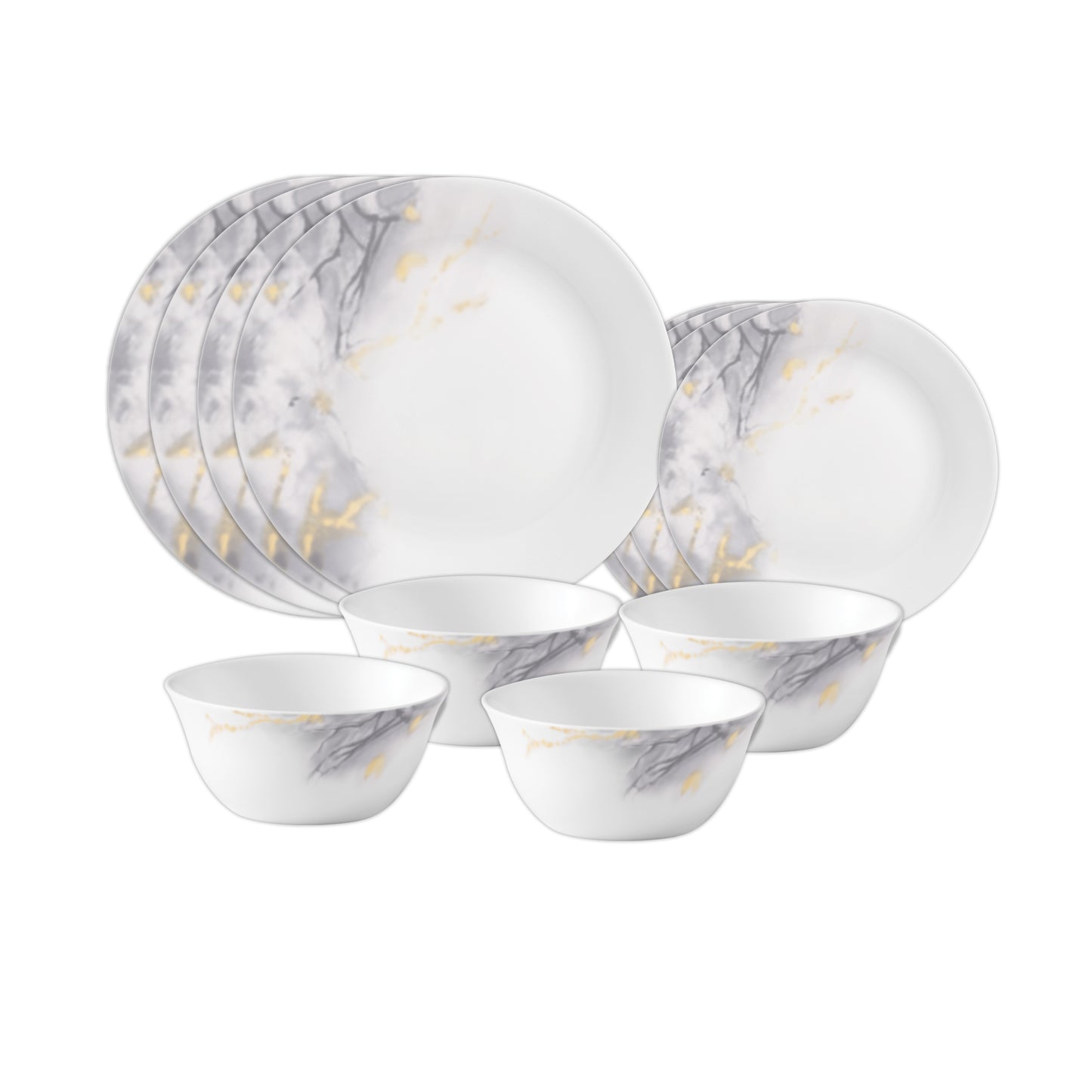 La Opala Twilight Clouds 12 Piece Dinner Set White