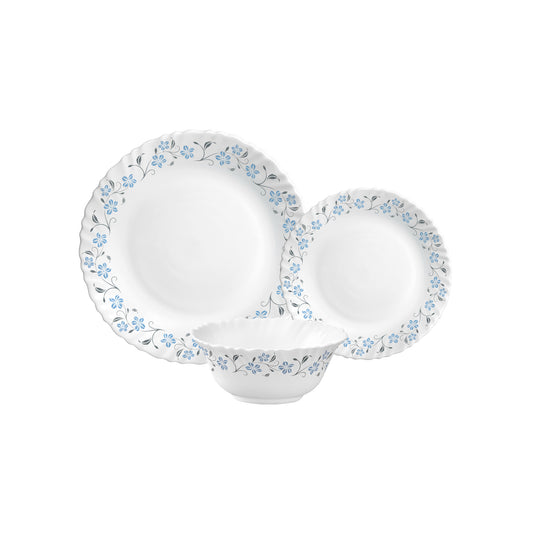 La Opala Classique Grace Blue 12 Piece Dinner Set White