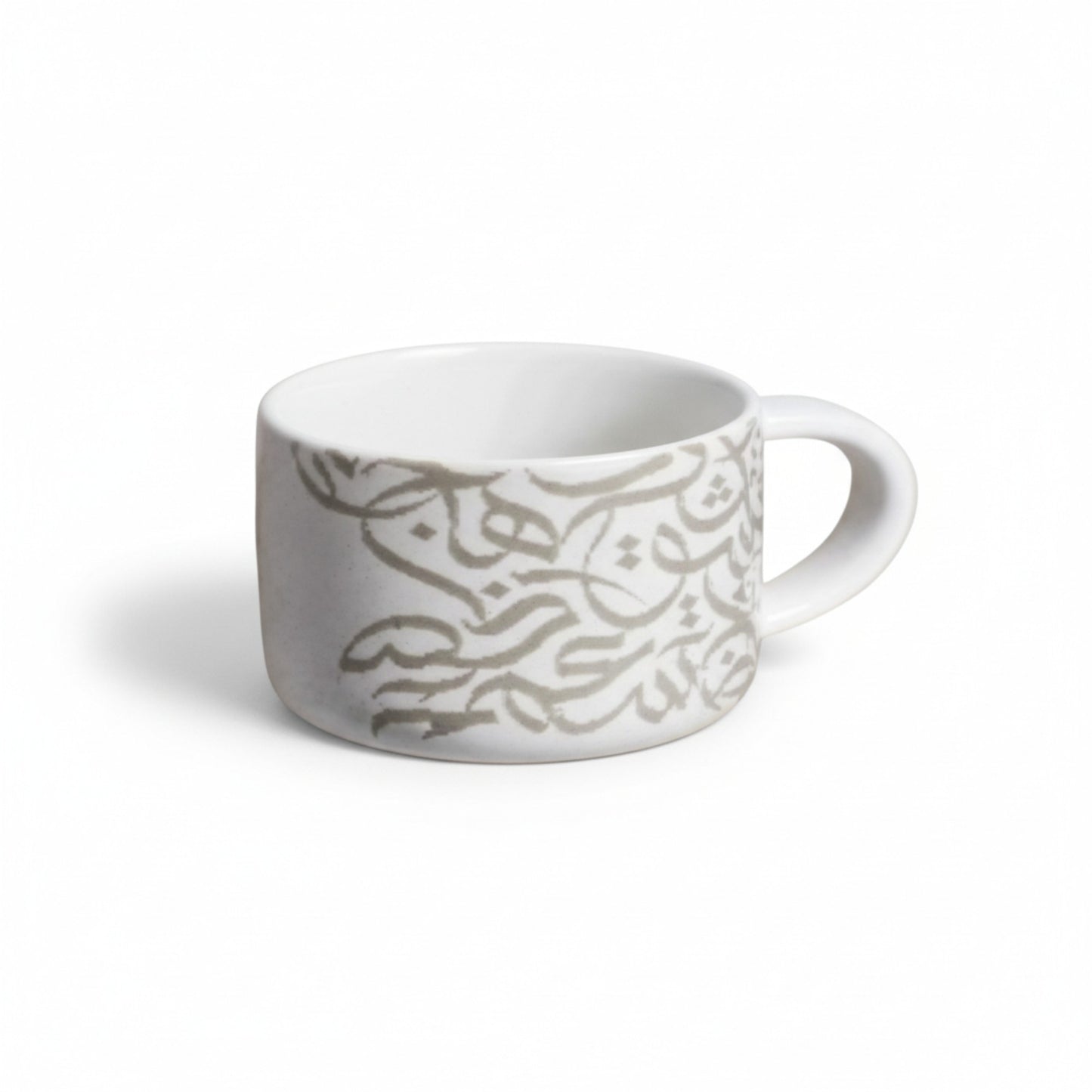 10cm Calligraphy Mug White