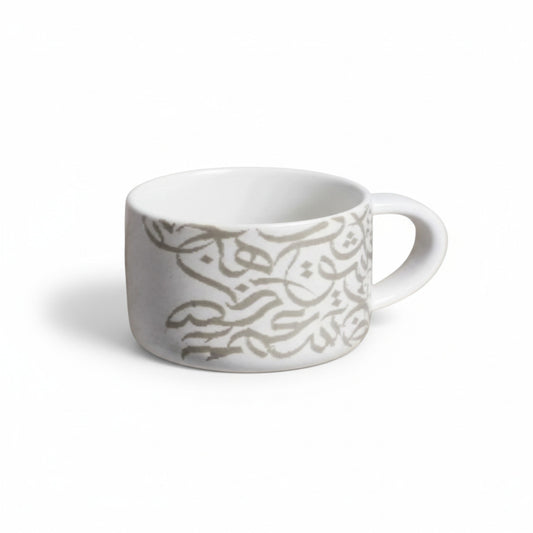 10cm Calligraphy Mug White