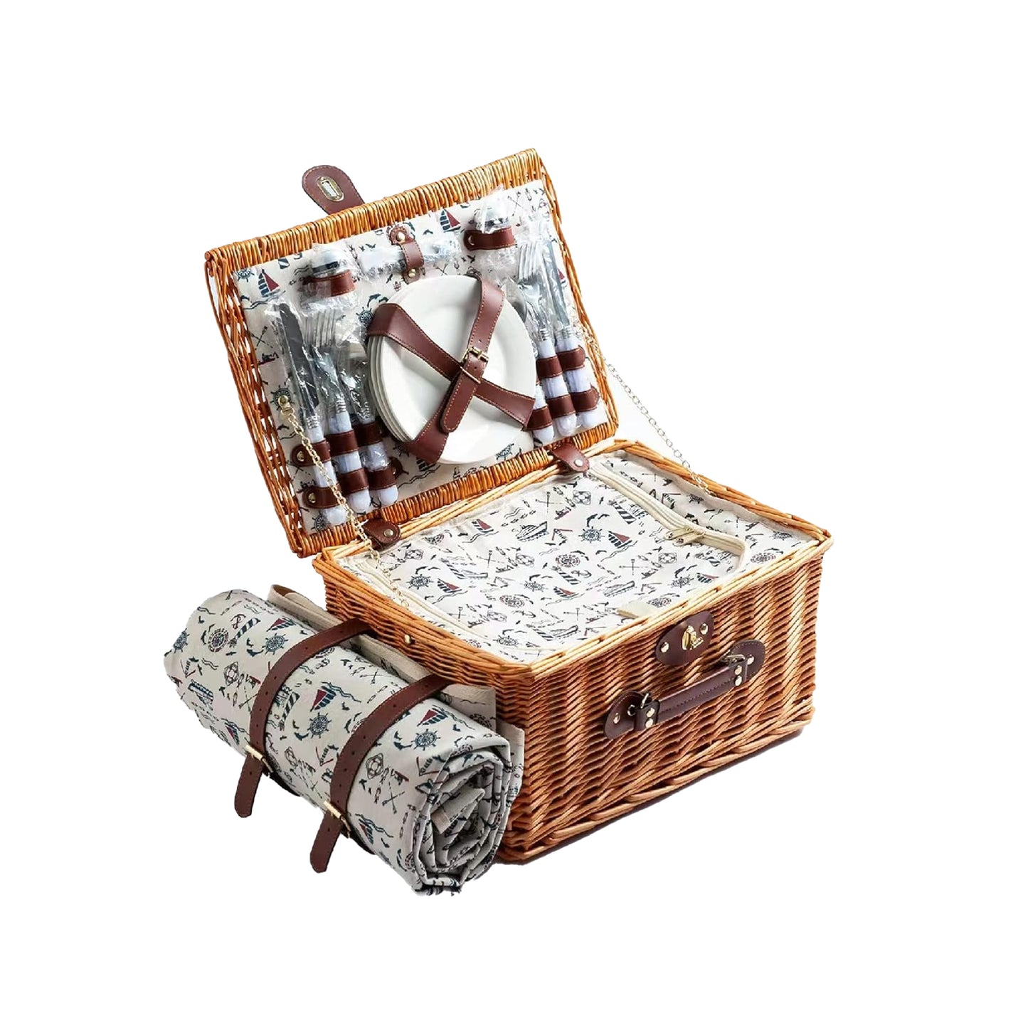 Kitchen Life Picnic Basket Brown