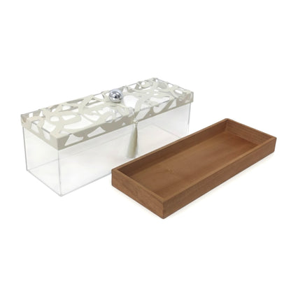 Calligraphy Design Medium Wooden Serving Tray Clear