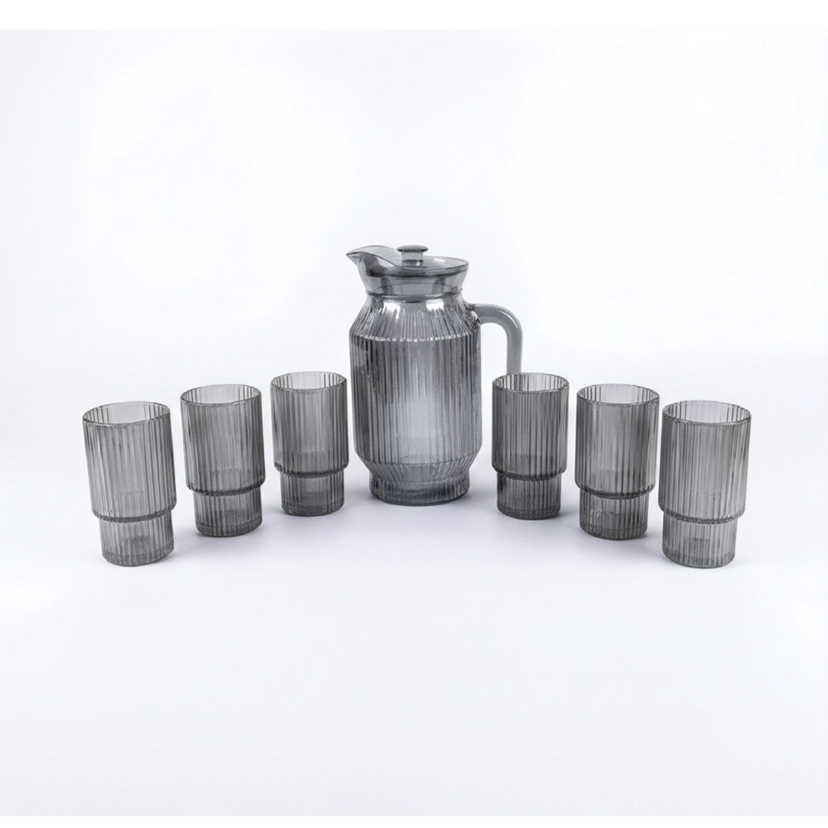 7 Piece Glassware Set Grey