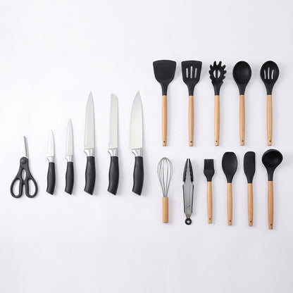CH 18 Piece Silicone Kitchen Utensil Set - Black