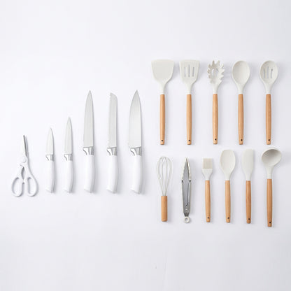 CH 18 Piece Silicone Kitchen Utensil Set - White