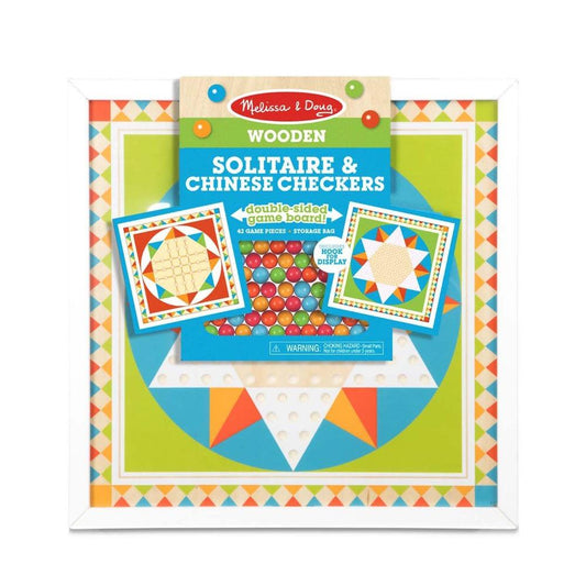 Melissa & Doug Wooden Solitaire & Chinese Checkers