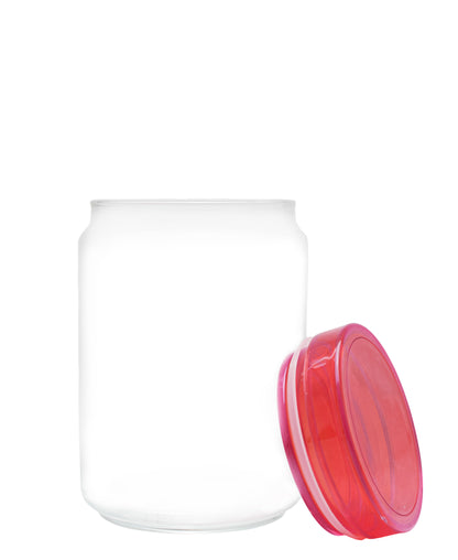 Kitchen Life Glass Jar 1L With Lid - Pink