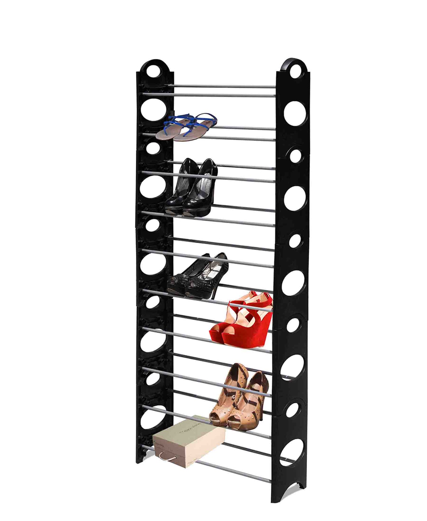 Fine Living 10 Tier Shoe Rack - Black