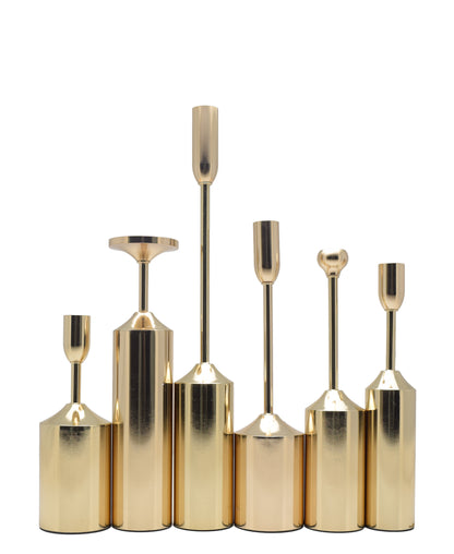 Urban Decor Calvin Candle Holder Set Of 6 - Gold