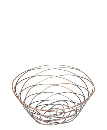 Regent Large Antique Brass Plated Wire Basket - Rose Gold