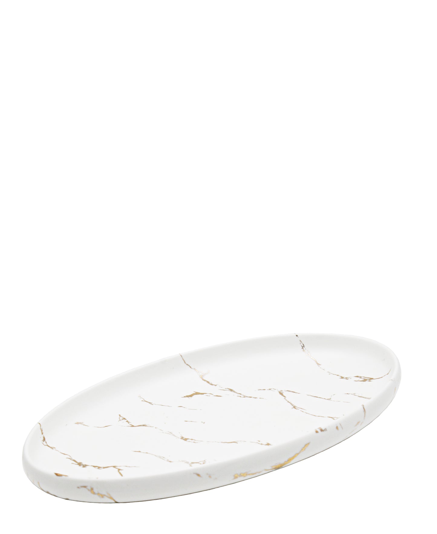 Kitchen Life Golden Platter 30cm - White & Gold