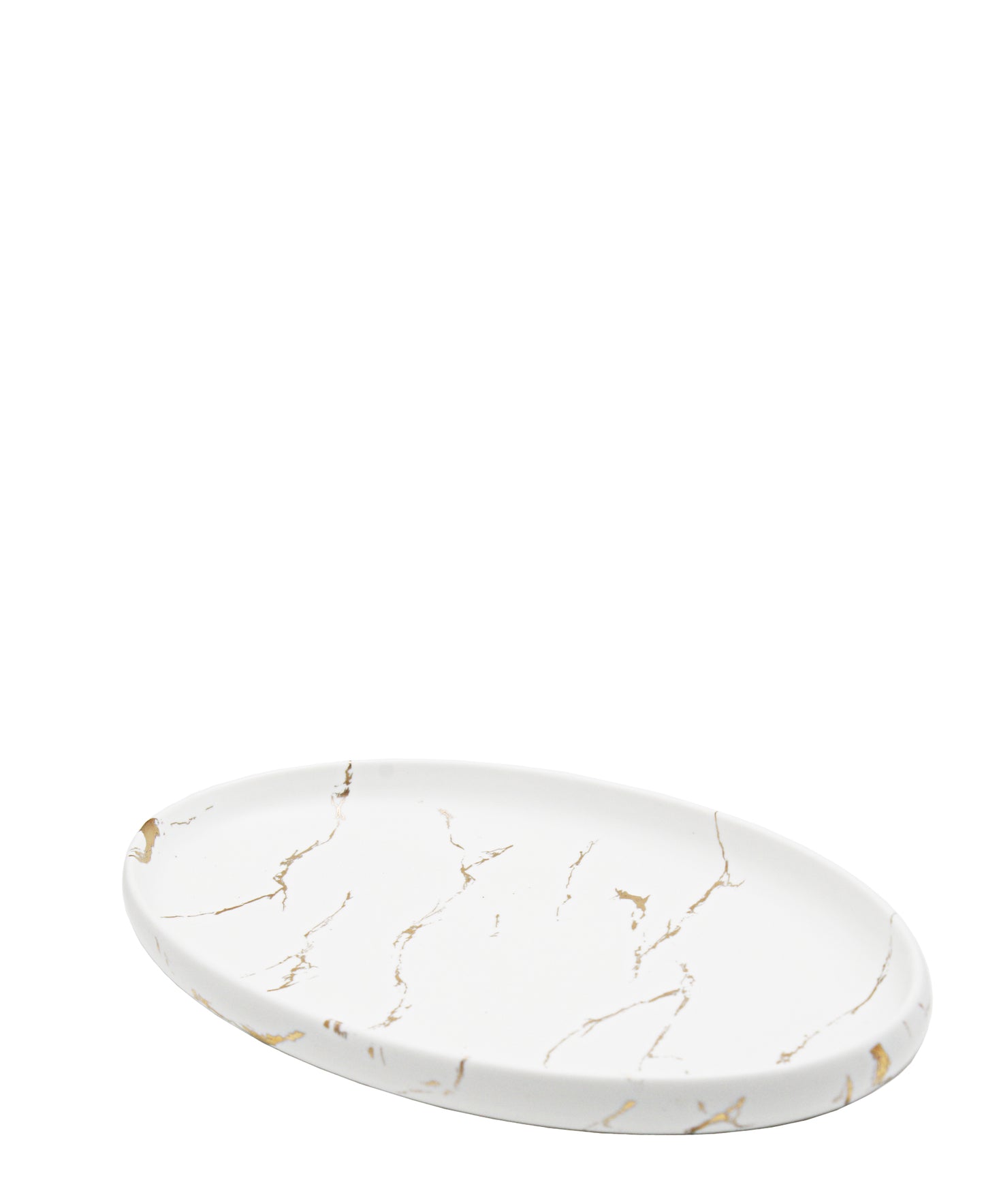 Kitchen Life Golden Platter 30cm - White & Gold