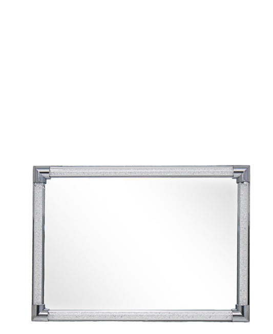 Kitchen Life Mirror Tray With Crystal Handle 34cm - Silver