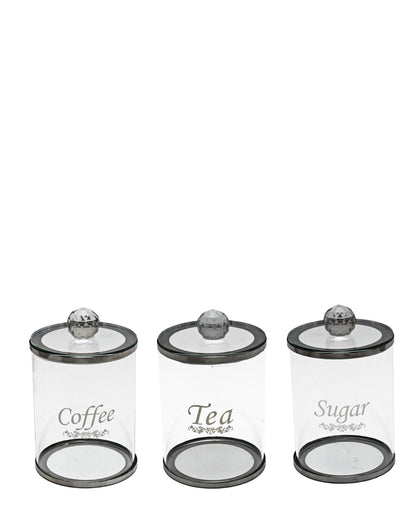 Kitchen Life 3 Piece Canister Set - Clear