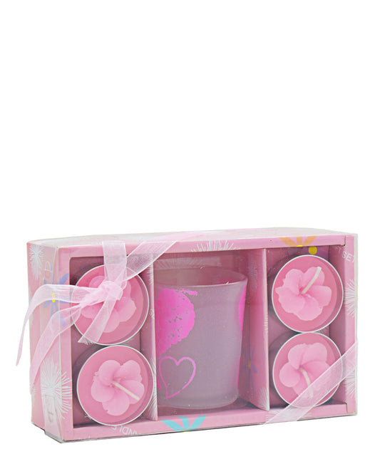 Heavenly Candle Holder Set 5 Piece - Pink