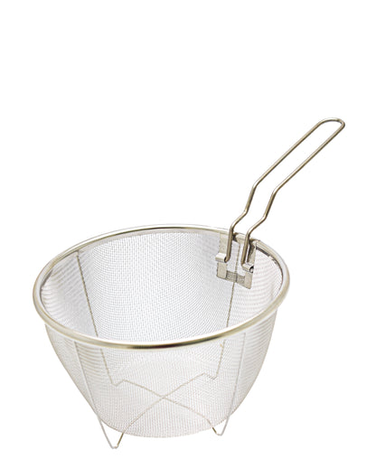Kitchen Life Deep Round 18cm Fryer - Chrome