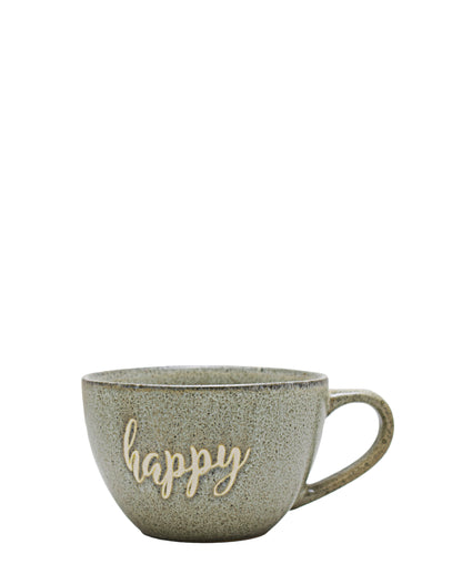 Kitchen Life Vintage Happy Ceramic Mug - Brown