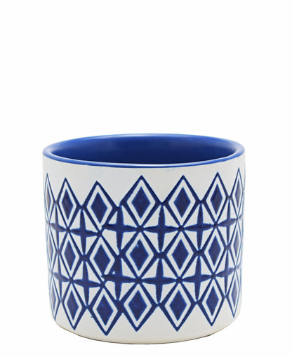 Urban Decor Aqua 11cm Pot - Blue & White