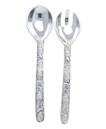 Alu Harvest Salad Server 2 Piece - Silver