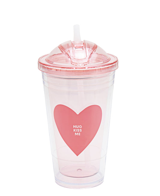 Kitchen Life Plastic Tumbler DW Love Straw - Clear